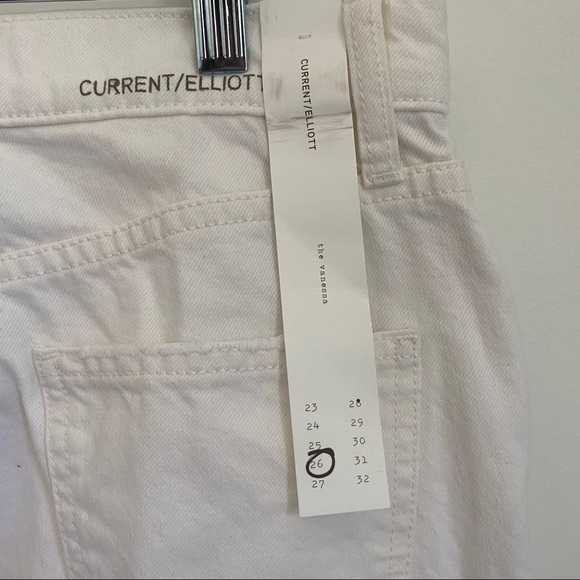 NWT Current/Elliott Straight Leg White Denim Jeans - Picture 6 of 8